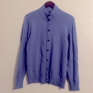 BARNEYS NEWYORK Purple Mock Neck Cardigan